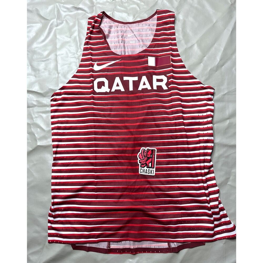 Nike Pro Elite Qatar Track & Field Running racing Singlet CI8115-611 men's Large